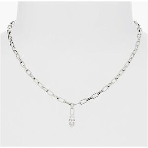 Nadri Luna cubic zirconia paper clip statement necklace